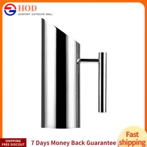 【Outdoor】1/2L Kitchen Cold Wine Pitcher Stainless Steel Water Pitcher Drink Pot Wine Juice Water Jug for Bar Hotel KTV Restaurant