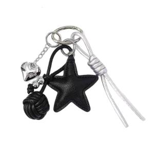 Sweet and Cool Leather Keychain Bag Accessory with Vibranting Color Long Time Use Decorative Charm