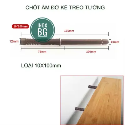 Chốt Âm Treo Kệ Tường Gỗ/Plastic Trang Trí Inox BG - Phụ Kiện Nội Thất Đa Năng