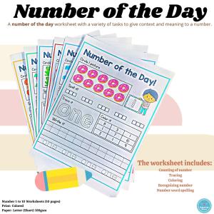 Number Worksheets Preschool Kinder Grade 1 Math Homeschool Teaching Learning Materials | RABAH UP STORE