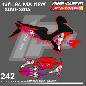 JUPITER MX NEW 2010 - 2015 (COD) STIKER STRIPING MOTOR YAMAHA JUPITER MX NEW HOLOGRAM DAN TRANSPARAN IP PROJECT