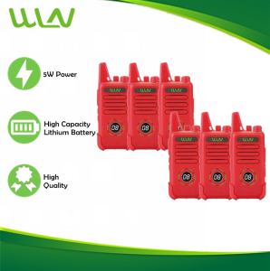 Wln KD-C1 Plus 2W UHF 400-470MHz 16 Channel Walkie Talkie Two Way Radio-SET OF 6