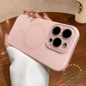 Macaron Color Liquid Skin Sense Magnetic Phone Case iPhone 16 Pro Max 15 14 13 12 11 Casing for iPhone Case Silicone Soft Shell TPU Shockproof