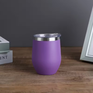 IQONICA 360ml Stainless Steel Egg Style Insulated Cup with Lid Hot & Cold Tumbler (Multiple Colors)