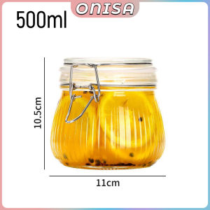 Round Glass Jar with Lock Airtight Food Bottle Household Storage Jar With Lid 500ml 1000ml 1500ml 2000ml Kitchen Utensils