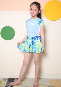 Đồ Bơi Cho Bé Gái Bộ Bơi Bé Gái Váy Liền Thân Habi Fashion HB2402 Liền Thân Tặng Kèm Mũ Chất Liệu Co Giãn Cho Bé Từ 9-32kg