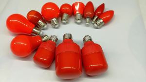 2025  KDCBE Led Red Light Bulb E12 E14 E27 Screw Socket Lantern Light Source Red Light For Buddhist Temples And Altars 2W3W 220V