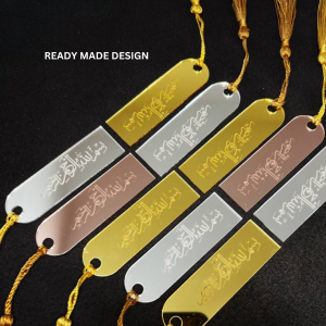 Borong Penanda Buku Penunjuk Mengaji Bookmark Doorgifts Readymade Custom Nama Design Engrave Event Planner Acrylic Event 3