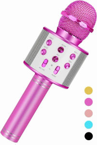 Kids microphone for singing wireless Bluetooth karaoke microphone for S toys for boys girls gift for birthday party
