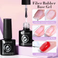 UR SUGAR 7ML Fiber Rubber Base Gel for Broken Nail Repaired Fiberglass Clear Quick Building UV Construction Gel Soak Off Varnish. 