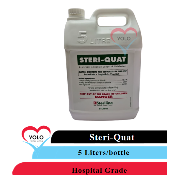 SteriQuat, Quaternary Ammonium Compound Disinfectant (Hospital Grade) 5 litres/bottle Lazada