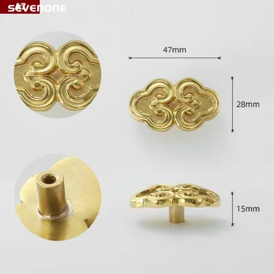 Nordic Brass Bow Creative Cabinet Handle Wardrobe Drawer Handle Deer Cabinet Knob Auspicious Cloud Drawer KnobSolid