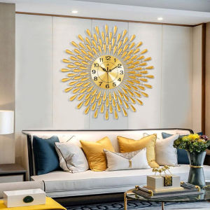 New Luxury Style Diamond Home Decoration Clock Wrought Iron Fashion Living Room Decoration Wall ClockFast shipping