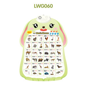 LAKOE Poster Dinding Suara Bahasa Indonesia Inggris/Poster Edukasi Gantung Bunyi Belajar Anak