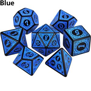 JAYQQ 7-Die For TRPG DND Iidescent Dice Set Glitter Game Accessory