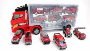 Truck Carry Case & 6pcs Mini Engineering Vehicle Model Car conner Truck Military Kids Car Toys