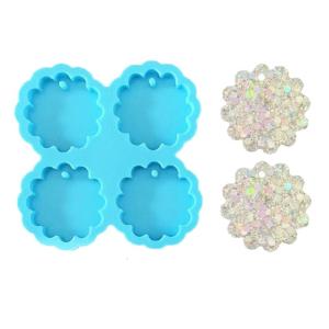 Bông tai nhựa Epoxy khuôn cửa trang trí hoa tay lòng bàn tay hình dạng khuôn silicon Vòng cổ bông tai đúc nhựa khuôn