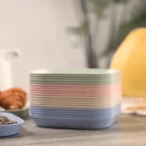 UMI Clolorful Pinggan Kecil Plastik Bone Plate Murah Small Dish Dessert Home Dining Kitchen Square Round Disc Tableware 方形碟