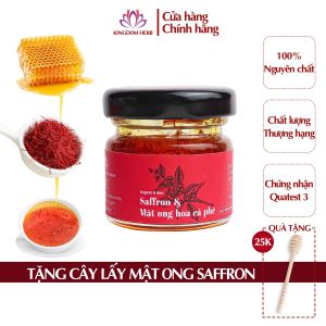 Mật ong saffron Kingdom Herb chính hãng hộp mẫu thử 40g nhụy hoa nghệ tây mật ong thượng hạng nguyên chất 100%
