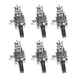 6 cái bánh kẹp hạt dẻ giáng sinh khóa Khăn ăn Vòng giữ khăn ăn lính trang trí bàn ăn tiệc đám cưới năm mới