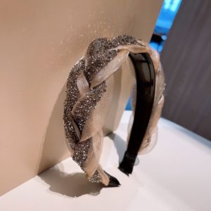 Twist Braided Flash Diamond Wide Headband Women Korean Fashion Head Bands Mesh Hair Band Hair Accessories for Girls