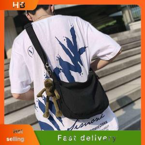 HB Canvas Crossbody Bag Large Capacity Hip-Hop Street Style For Both Men And Women