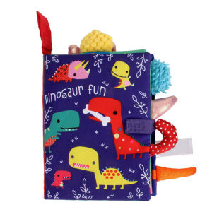 KiddoZone Soft Baby Cloth Books Early Learning Sensory Educational Toys Animal Cloth Book Fabric Books Kids Cartoon Animal Toy Book Rustle Sound 3D Tail Educational Touch and Feel Crinkle Books for Boys & Girls Toddler Infants Baby Children Toys