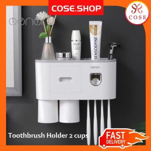 COSE Toothbrush Holder Wall Toothbrush Rack Toothpaste Dispenser Bathroom Storage Shelf Toilet Rack Bathroom Rack Rak Ubat Gigi Rak Tandas牙刷架子