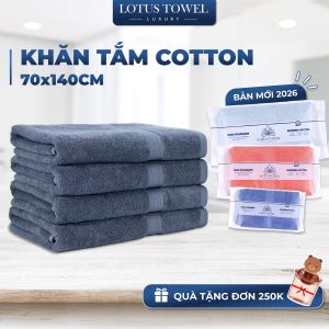 Khăn Tắm 70x140cm Châu Âu LOTUS 100% Cotton Mềm Mịn Thấm Hút Không Phai Màu