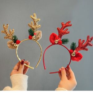 DSF Studio Antlers หมวกคริสต์มาส ที่คาดผม Mori ชุดคลิปคริสต์มาส กิ๊บติดผมผู้หญิง กิ๊บติดผม ภาพถ่าย เครื่องประดับผม ชุดที่คาดผมน่ารัก