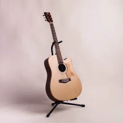 Gitar Akustik Original Mandalika L-02 Natural Jumbo Doff Bonus Tas Senar Pick