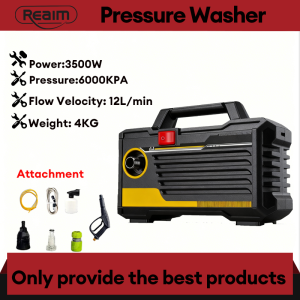 REAIM High Pressure Washer High Power Spray Heavy Duty Portable Water Jet for Car & Patio Cleaning (3500W 220V)