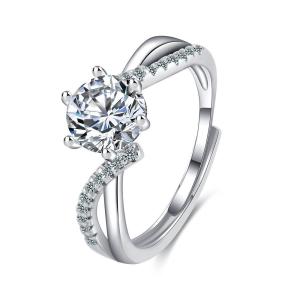 Eternal Twist Brilliance Ring Cincin Pertunangan Cincin Boleh Laras Adjustable 1 Carat Mozambique Skin Friendly jewellery Ring