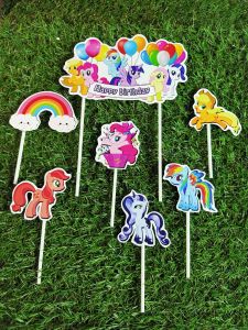 Topper cake kuda poni happy birthday hiasan kue ulang tahun