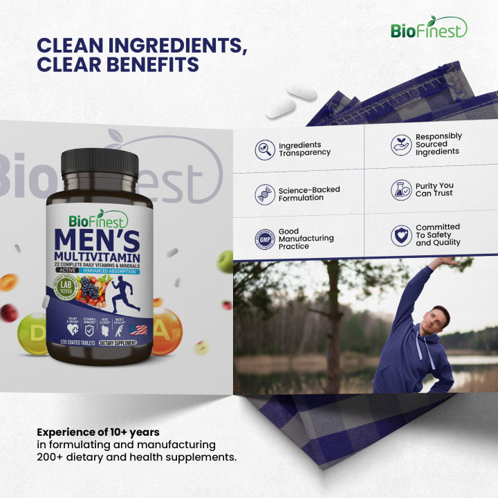 Biofinest Biofinest Men’s Multivitamin Multimineral Supplement - Vitamins A C E D ...