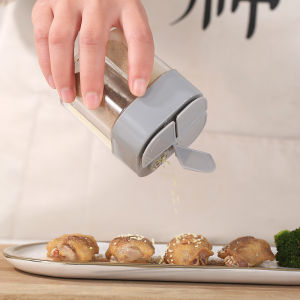 Kitchen Flip Lid Transparent Spice Jar 4 in 1 Seasoning Box Storage Pepper Container Outdoor BBQ Portable Seasoning Jar