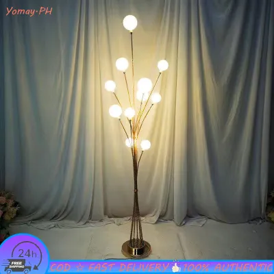 11 Heads/Set White Ball Road Lead Light Eedding Stage Iron Art Electric Gold Plated Wedding Props Floor Lamp Lighting