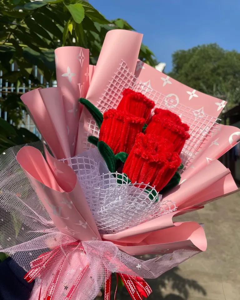 BÓ HOA HỒNG kẽm nhung 5 bông sang trọng làm quà tặng sinh nhật, các dịp lễ  ♥️ | Lazada Việt Nam