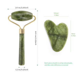 2 Pcs Facial Massage Roller Scraper Natural Jade Xiuyu Stone Face Lift Slimming Skin Care Tools for Face Neck Thin Lift