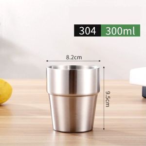 175/300ml 304 Stainless Steel Beer Coffee Cup Childrens Mouth Double-layer Insulated Outdoor Barbecue Korean Style Water Cup