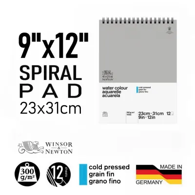 Winsor & Newton CLASSIC WATERCOLOR PAPER PAD 12 sheets 300gsm Wood pulp Acid-free Archival paper (Made in Germany OR Italy)