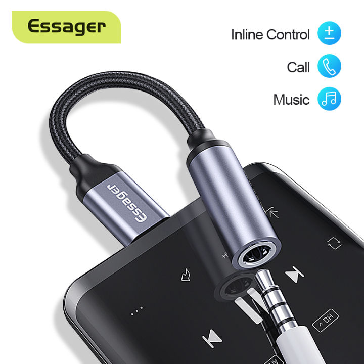 Essager Type C to Jack AUX Headphone Adapter Cable For Huawei P30 P20  Pro Xiaomi mi USB C to Earphone Audio Converter