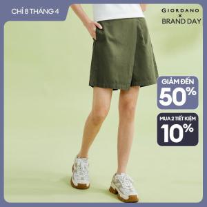 Giordano quần giả váy mỏng chất liệu cotton 100% cạp co giãn nhẹ đơn sắc dệt thoi phong cách giản dị Free Shipping 05403314
