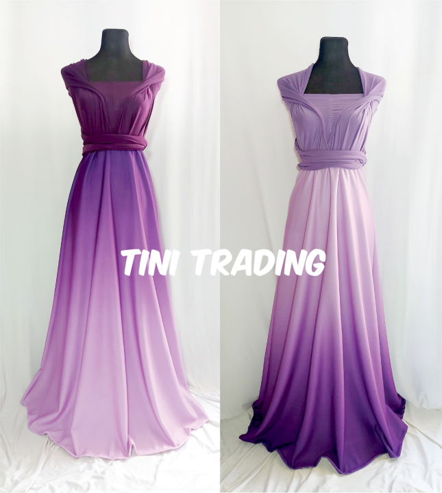 OMBRE INFINITY DRESS PURPLE SHADE SMALL TO SEMILARGE BRIDESMAID PARTY DRESS Lazada PH