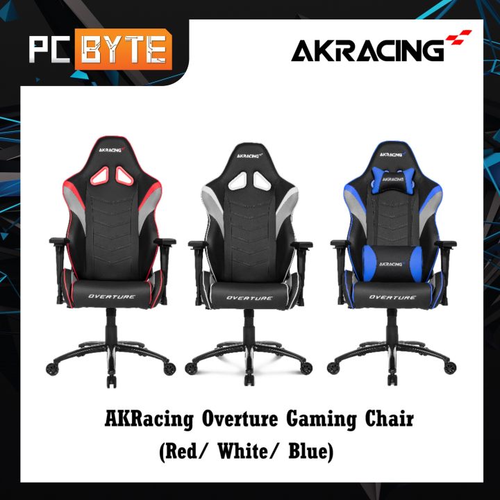 AKRacing Overture Gaming Chair Red White Blue Lazada