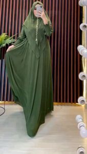 Gamis Ceruty Syari: Model Plisket Full Furing & Busui Friendly