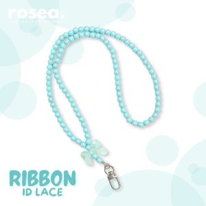 Ribbon Beaded ID Lanyard Cute Handmade Neck Strap for Card Holder