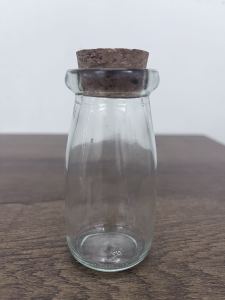 24Pcs100ML Round Wishing bottle DIY Transparent Glass Cork Cap Size 4.5cm x4.5cm x10cm