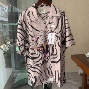 Classics WACKO MARIA Shirts High Quality Cartoon Hundred Tiger Colour Full Print Short Sleeved Hawaiian Shirt for Men Women