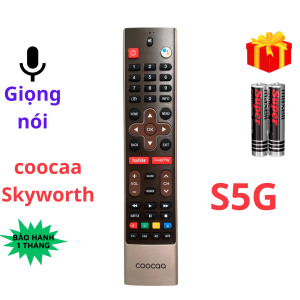 Remote điều khiển tivi Coocaa Skyworth mã 08 giọng nói cho tivi thông minh S5G - tặng pin - Gia Dụng Bố Già